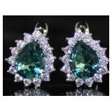Pear Cut 4.66 ct Color Change Pariaba Earrings