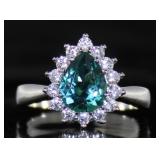 Pear Cut 3.11 ct Color Change Pariaba Ring