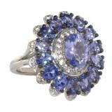 Stunning 3.80 ct Natural Tanzanite Cocktail Ring