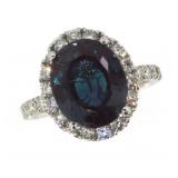 14k Gold 6.98 ct Alexandrite & Diamond Ring