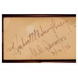 AUTOGRAPHED VICE PRESIDENT HUBERT HUMPHREY CARD