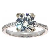 14k Gold 2.41 ct Round Brilliant Lab Diamond Ring