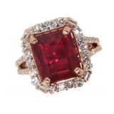 14k Gold 7.08 ct Ruby & Diamond Ring