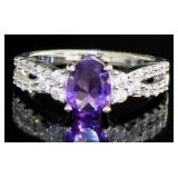 Oval Amethyst Infinity Designer Ring
