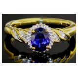 Oval 2.10 ct Sapphire & Diamond Cocktail Ring