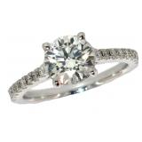 14k Gold 1.87 ct Brilliant VS2 Lab Diamond Ring
