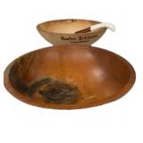 (2) Wood Salad Bowls