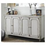 Ashley T505-560 Antique White 67" Console Cabinet