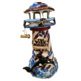 Blue Sky Ceramic Whale Watcher Light House
