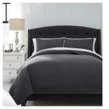 Ashley Queen Ryter Coverlet Set-Gray
