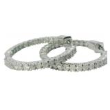 10kt Gold 1.50 ct Natural Diamond Hoop Earrings