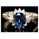 Platinum 1.86 ct Natural Sapphire & Diamond Ring