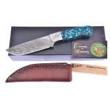 Michael Prater Turquoise Damascus H&R Knife