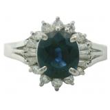 Platinum 1.82 ct Natural Sapphire & Diamond Ring