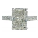 14kt Gold 4.29 ct Radiant Cut VS Lab Diamond Ring