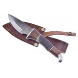 Damascus Stag Mounty Knife