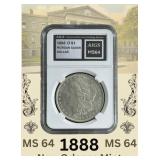 1888 New Orleans MS64 Morgan Silver Dollar