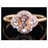 Oval 1.50 ct Moganite & Diamond Ring