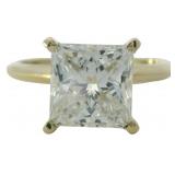 14kt Gold 3.02 ct Princess VS Lab Diamond Ring