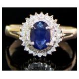 Platinum 1.14 ct Natural Sapphire & Diamond Ring