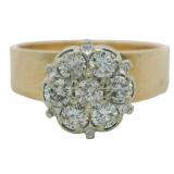 14kt Gold 1/2 ct Antique Diamond Cluster Ring
