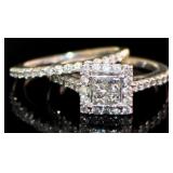 14kt Gold 1.15 ct Natural Diamond Bridal Set