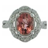 14k Gold 1.68 ct Natural Tourmaline & Diamond Ring