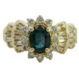 14kt Gold 1.51 ct Natural Sapphire & Diamond Ring