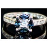 14kt Gold 3/5 ct Natural Sapphire & Diamond Ring