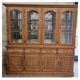 2 Piece Oak China Cabinet
