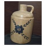 Salt-Glazed Stoneware Jug With Cobalt Blue