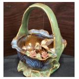 Vintage MAJOLICA STYLE Birds In A Cabbage Leaf