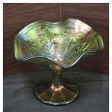 Vintage Carnival Glass Compote