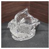 Crystal Bird (Cardinal)  Candle Holder