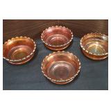 Vintage Carnival Glass Berry Bowls The Peacock