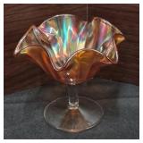 Marigold Carnival Glass Compote