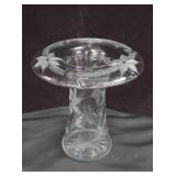 Vintage Etched Glass Top Hat Vase