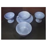 5 pc Hazel Atlas Moderntone Blue Sherbet  Hazel