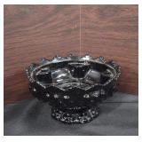 Fenton Hobnail Black Amethyst Candle Bowl