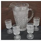 Crystal Pitcher And For Glasses