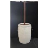 #5 Antique Stoneware Butter Churn Crock.