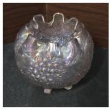 Dugan Grape Delight Carnival Glass Rose Bowl
