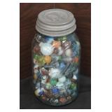 Blue Ball Jar of Marbles