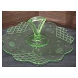 Green Glass Serving Tray