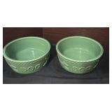 Longaberger Mulligan Pottery dog bowls