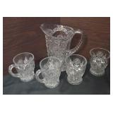 Crystal Pitcher And Glasses