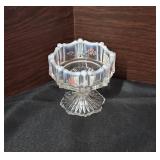 Fenton Glass Hand-Painted Opalescent Compote