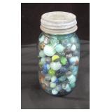Blue Ball Jar Of Marbles