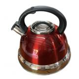 New Red & Stainless Steel Tea Kettle 2.5 Qt