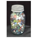 Blue Ball Jar Of Marbles